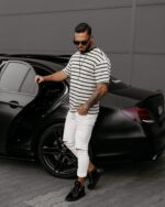 DZIANINOWY T-SHIRT MĘSKI STRIP 2025 - obrazek 3